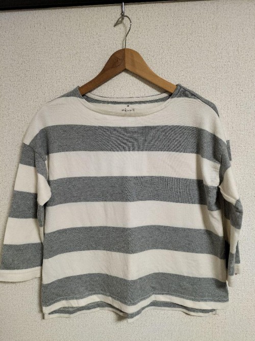 無印良品 Mサイズ ストライプ 五分袖 Tシャツ