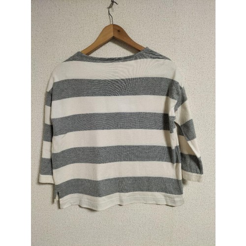 無印良品 Mサイズ ストライプ 五分袖 Tシャツ