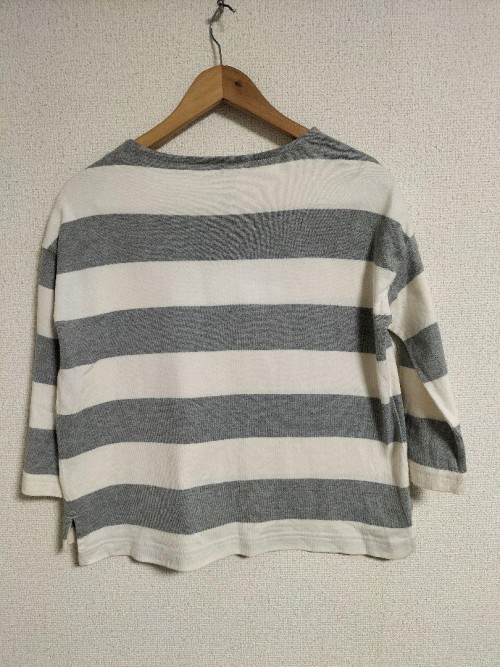 無印良品 Mサイズ ストライプ 五分袖 Tシャツ
