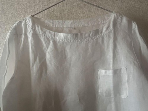 無印良品　リネン七分袖ブラウス白L 美品