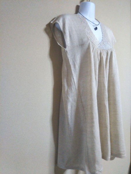 無印良品　リネン　 チュニック　生成り　M