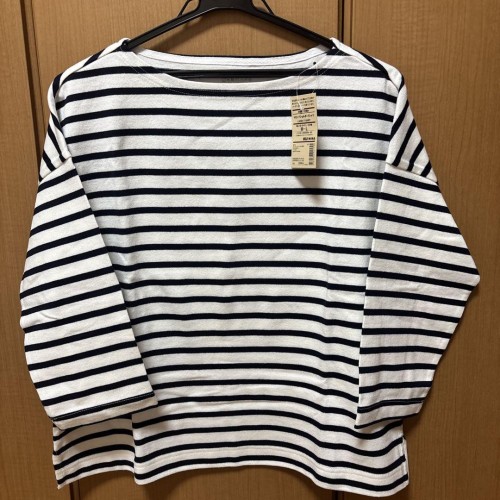 未使用品 無印良品 7部丈 ボーダー Tシャツ
