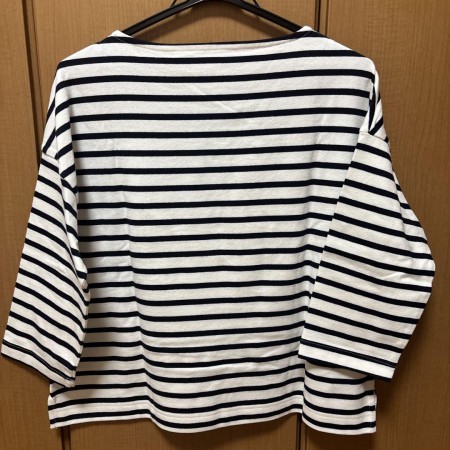 未使用品 無印良品 7部丈 ボーダー Tシャツ