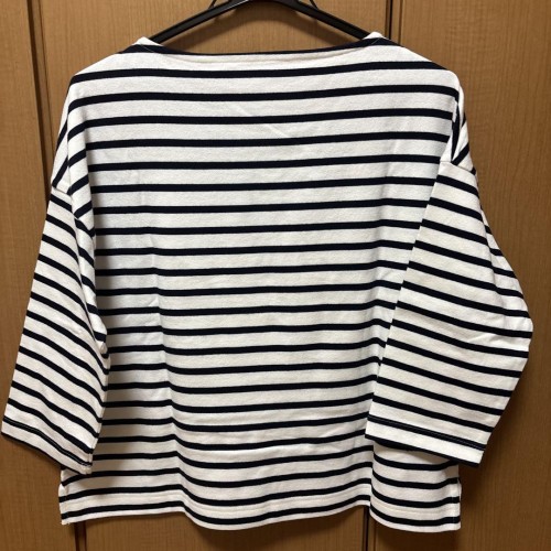 未使用品 無印良品 7部丈 ボーダー Tシャツ