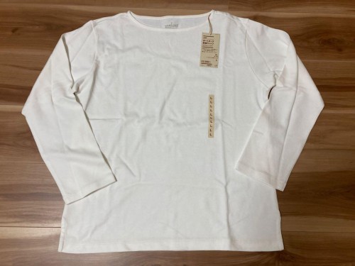 【新品未使用】　無印良品　太番手ボートネック長袖Ｔシャツ　レディース　Lサイズ