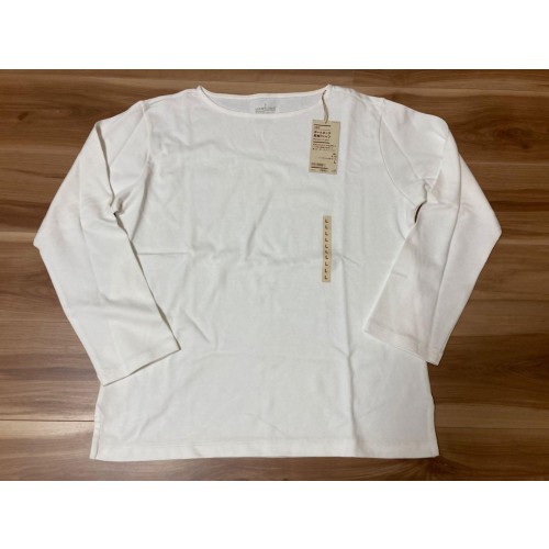 【新品未使用】　無印良品　太番手ボートネック長袖Ｔシャツ　レディース　Lサイズ