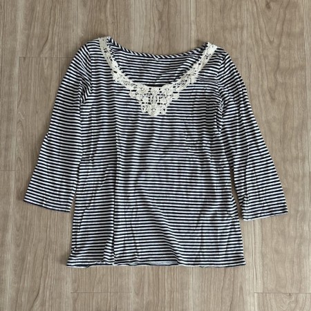 無印良品 七分袖トップス レース付き