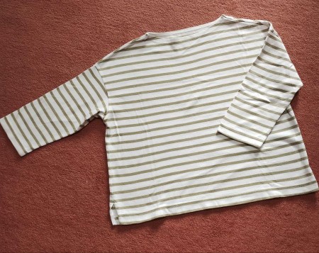 ✿無印良品✿　太番手ボートネック 七分袖 Tシャツ　M〜L サイズ