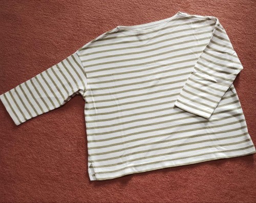 ✿無印良品✿　太番手ボートネック 七分袖 Tシャツ　M〜L サイズ