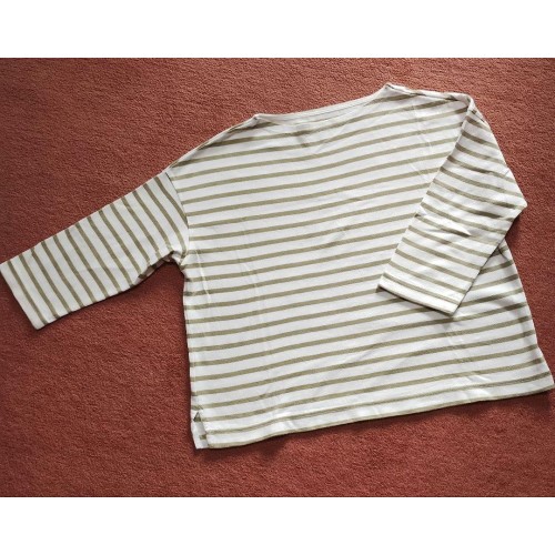 ✿無印良品✿　太番手ボートネック 七分袖 Tシャツ　M〜L サイズ