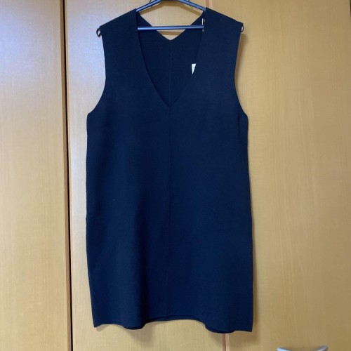 無印良品✳︎ロングベスト✳︎洗えるミラノリブ編み美品