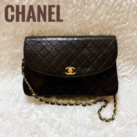 CHANEL 外観美品✨　ショルダーバッグ　マトラッセ　ラムスキン　ココマーク