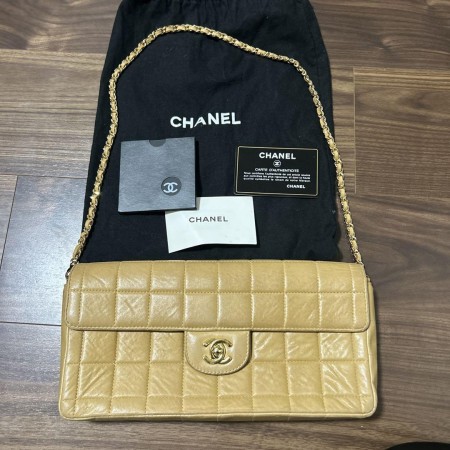 CHANEL チョコバー　ショルダーバッグ　ベージュ