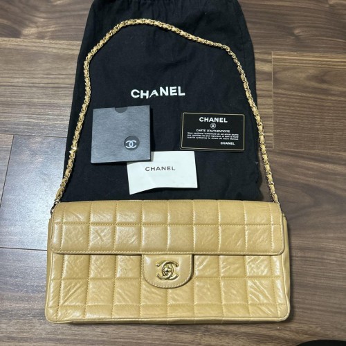CHANEL チョコバー　ショルダーバッグ　ベージュ
