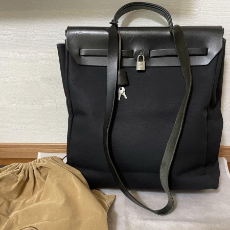 エルメス　エールバッグMM 2wayバッグ　ブラック