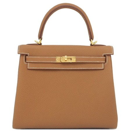 エルメス HERMES 2WAYバッグ ケリー25 内縫い トゴ ゴールド ゴールド金具 新品 未使用 茶 ショルダー 新刻印 K刻印（2025年製） 【箱】【中古】