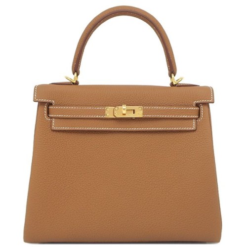 エルメス HERMES 2WAYバッグ ケリー25 内縫い トゴ ゴールド ゴールド金具 新品 未使用 茶 ショルダー 新刻印 K刻印（2025年製） 【箱】【中古】