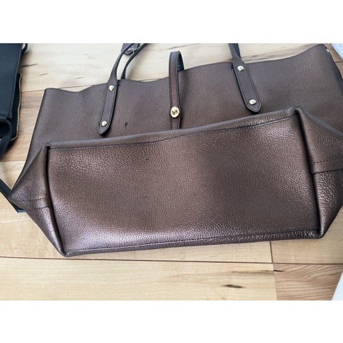 COACH ブラウンレザートートバッグ