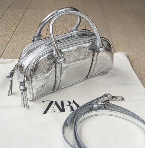 ZARA☆シルバー ハンドバッグ・ショルダーバッグ