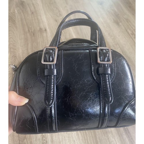 zara ミニボストン　ショルダーバッグ　黒
