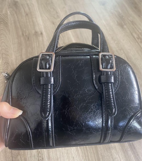 zara ミニボストン　ショルダーバッグ　黒