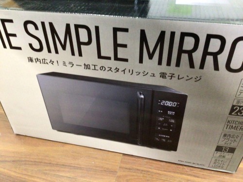 ★新品・未開封★山善　ミラー調電子レンジ　23L　PPRV-F230V-BK