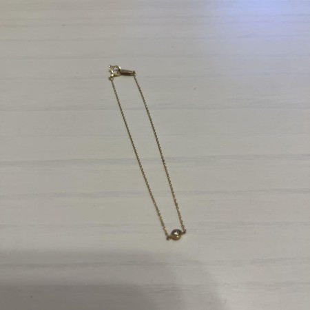 【ete】K10ゴールド ダイヤ付きチェーンブレスレット シンプル＆上品