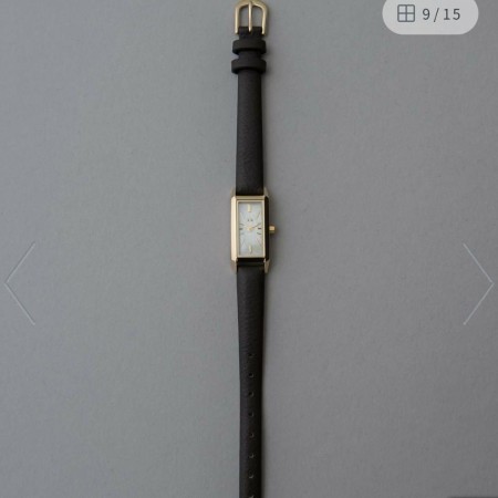 ete レクタングルフェイス ウォッチ　イエローゴールド　箱付き