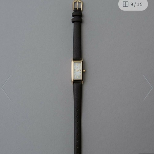 ete レクタングルフェイス ウォッチ　イエローゴールド　箱付き