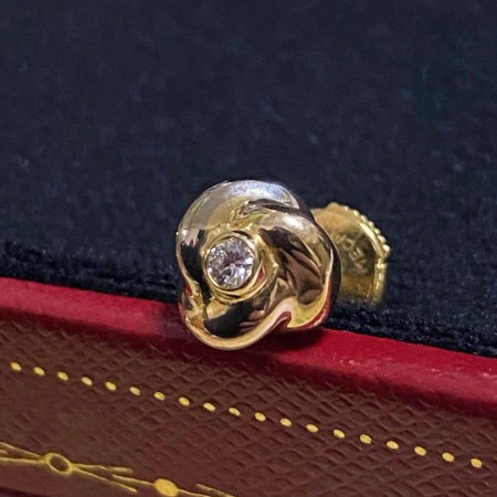 カルティエ ベビートリニティ ピアス ダイヤモンド 18K ゴールド 片耳用