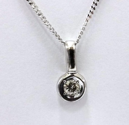 ネックレス　K14WG　ダイヤモンド　ジュエリーマキ　アクセサリー　現状品