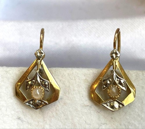 フランス　アンティーク　ジュエリー　ピアス　18k ドルムーズ　ヴィンテージ