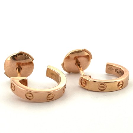 【鑑定済み】正規品 カルティエ Cartier ラブ LOVE フープピアス SM ミニラブ K18PG ゴールド 750 PG B8029000