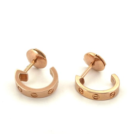 【鑑定済み】正規品 カルティエ Cartier ラブ LOVE フープピアス SM ミニラブ K18PG ゴールド 750 PG B8029000