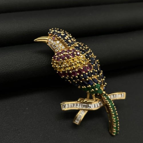 限定セール！18K 欧州ヴィンテージジュエリーブローチ
