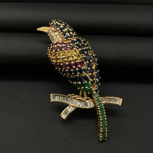 限定セール！18K 欧州ヴィンテージジュエリーブローチ
