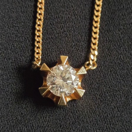 K18　天然　１粒　ダイヤモンド　ネックレス　0.７５ct