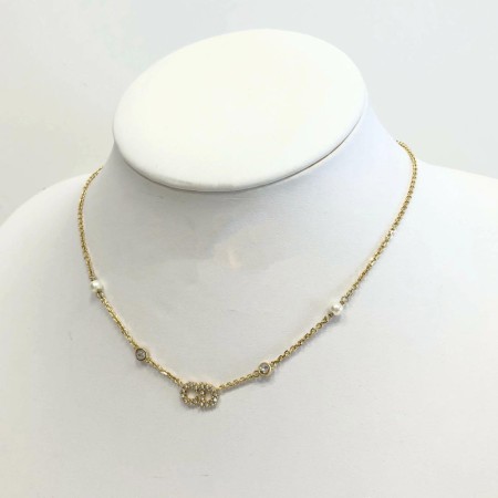 Dior パールネックレス ゴールド