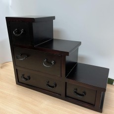 黒ミニ階段箪笥、アンティーク小物家具