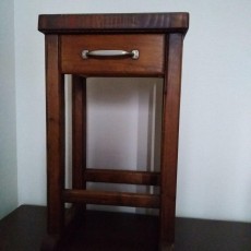 サイドテーブル寄木天板（ハンドメイド）