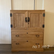 1.2)桐箪笥　アンティーク　チェスト　食器棚　着物 古家具　キリタンス