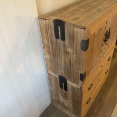 1.2)桐箪笥　アンティーク　チェスト　食器棚　着物 古家具　キリタンス