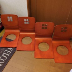 ナカムラ家具　木製曲げ座椅子　4脚セット