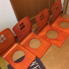 ナカムラ家具　木製曲げ座椅子　4脚セット