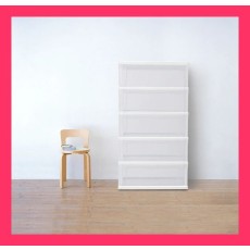 【アイリスオーヤマ　収納・家具　リビング収納】　ワイドチェスト -545●色：ホワイト／クリア ●工具不要で、簡単に組み立てができるチ おすすめ おしゃれ　★売れ筋★　人気 9183245