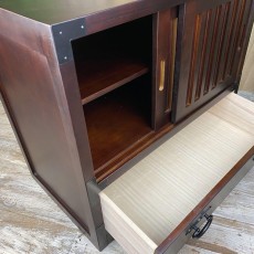 民芸家具引き戸付きタンスチェスト2点セット木製桐材天然無垢飾り棚収納家具和箪笥