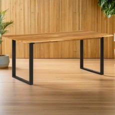 家具 ダイニングテーブル テーブル アカシア無垢材ダイニングテーブル 180x90x76cm モダンデザイン キッチン＆ダイニングルーム用 エレガントな仕上げ 多用途 耐久性のある構造 インテリア おしゃれ