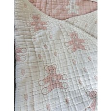 ソレイアード　おくるみ　ブランケット　シーツ　くま　ピンク　出産準備