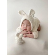 ニューボンフォト 新生児 ベビー服 うさぎ ピンク 衣装 出産 ボディースーツ