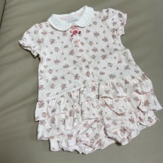 未使用　女の子　可愛い　小花柄　春夏　出産準備　bebe ベビー　ロンパース